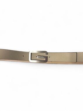 Vintage GANT Taupe Leather Belt with Silver 'G' Buckle
